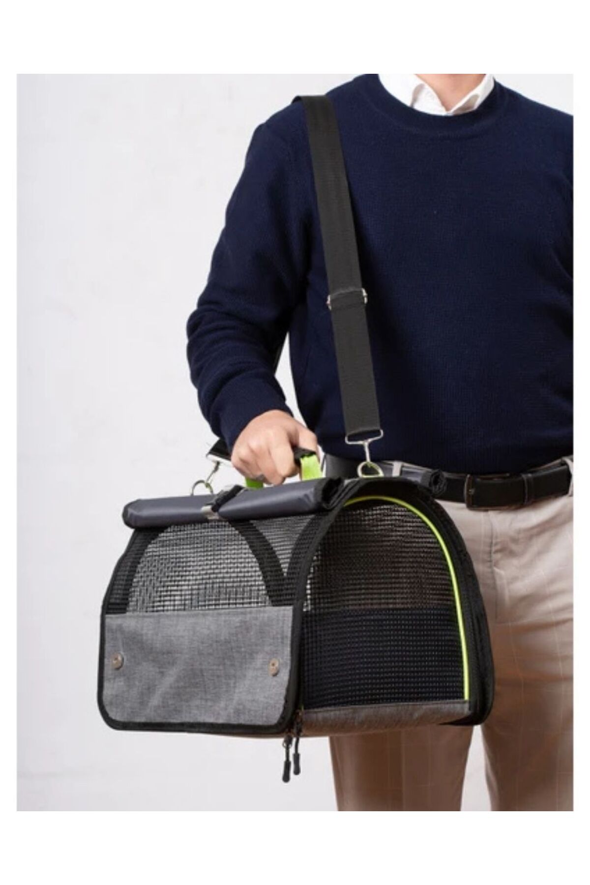 کیف حمل هوایی گربه و سگ مدل SP Flybag، بریو پاوز BRAVE PAWS خاکستری