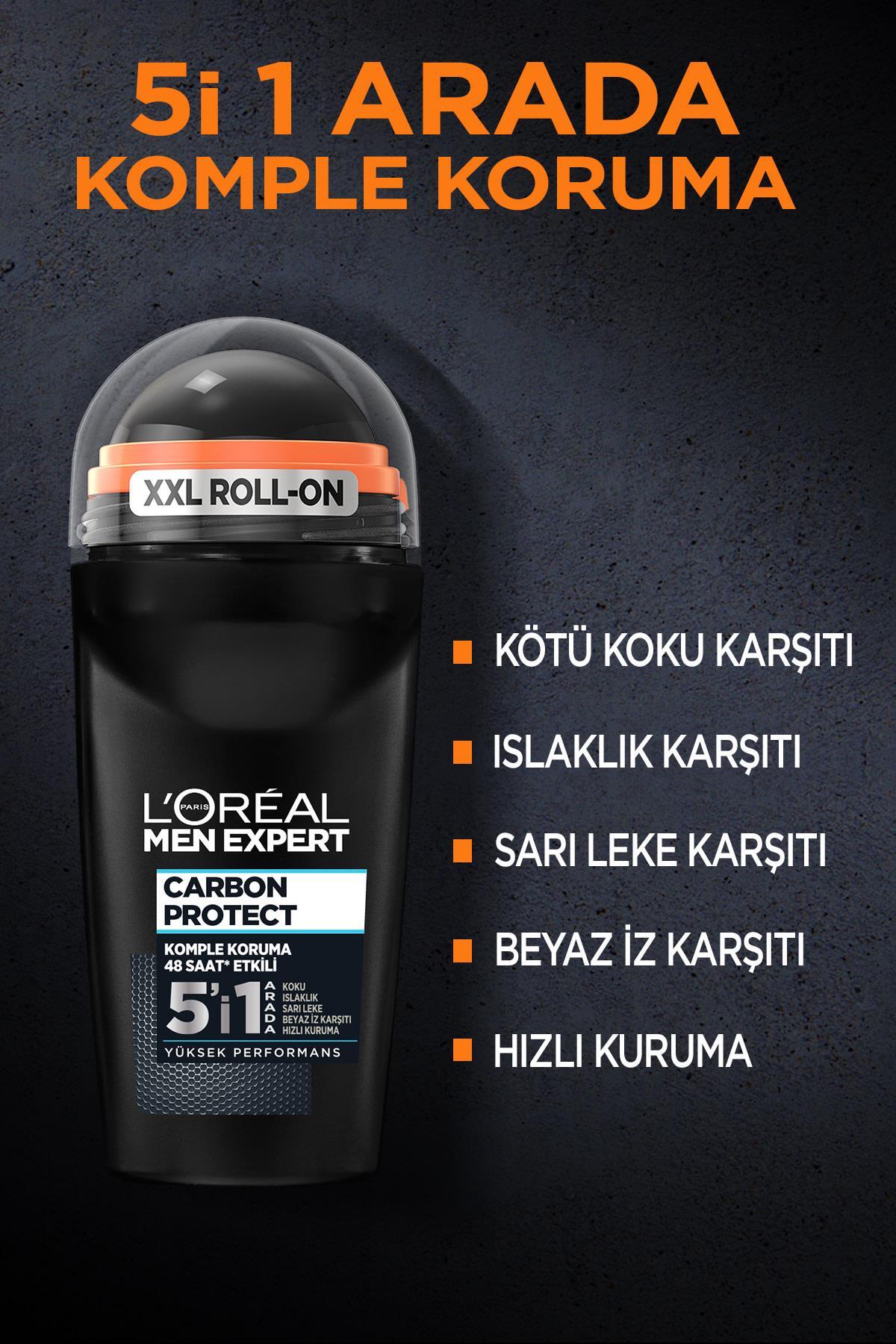 L'Oreal Paris Men Expert ضد تعریق مردانه کربن پروتکت 5 در 1 رول آن 50 میلی لیتر