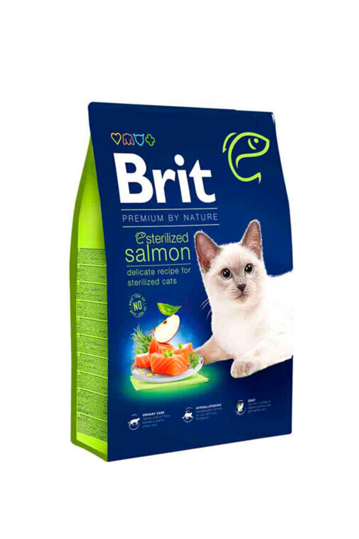 غذای خشک گربه عقیم‌شده بریت Brit Care Premium By Nature با طعم سالمون، ۸ کیلوگرم