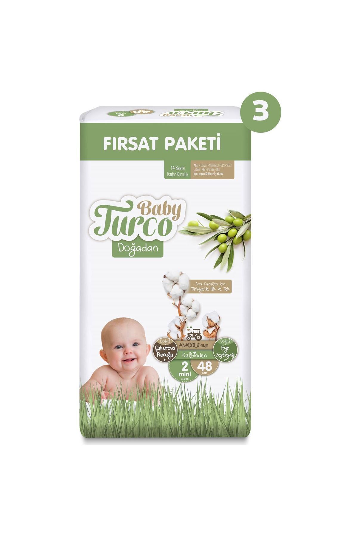 پوشک بچه بسته بندی سوپر فرصت دوغادان سایز 2 مینی 144 عدد اورجینال Baby Turco