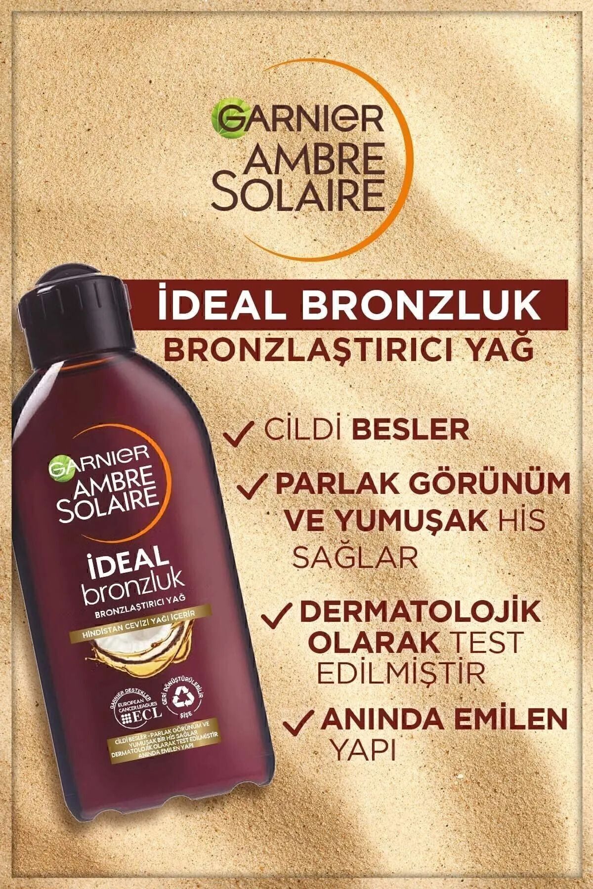 Garnier روغن برنزه‌کن آمبر سولایر 200 میلی‌لیتر و اسپری ضدآفتاب حساس پیشرفته GKF50 + 200 میلی‌لیتر