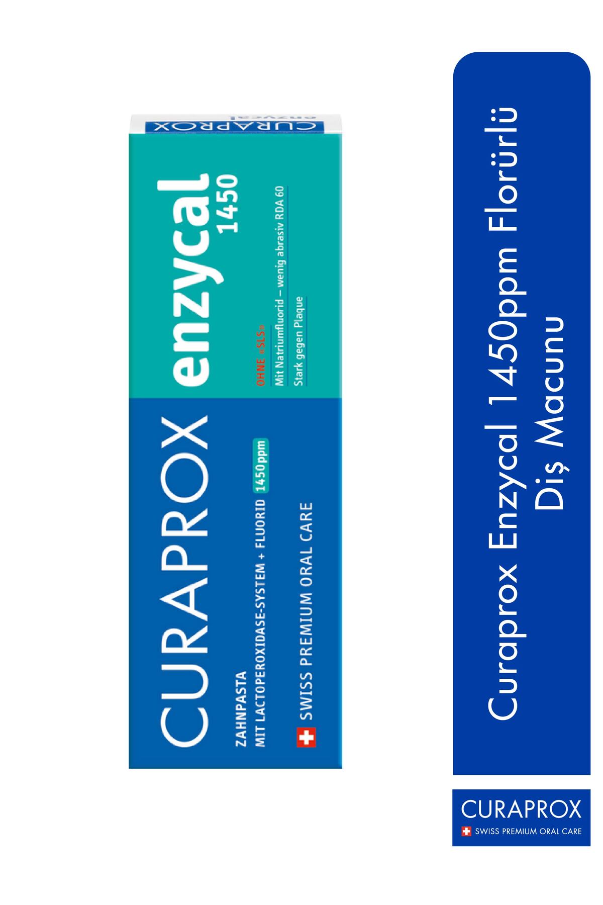 خمیردندان خمیر دندان ENZYCAL 75 میل PPM فلوراید RDA: 60 بالای 12 سال Curaprox