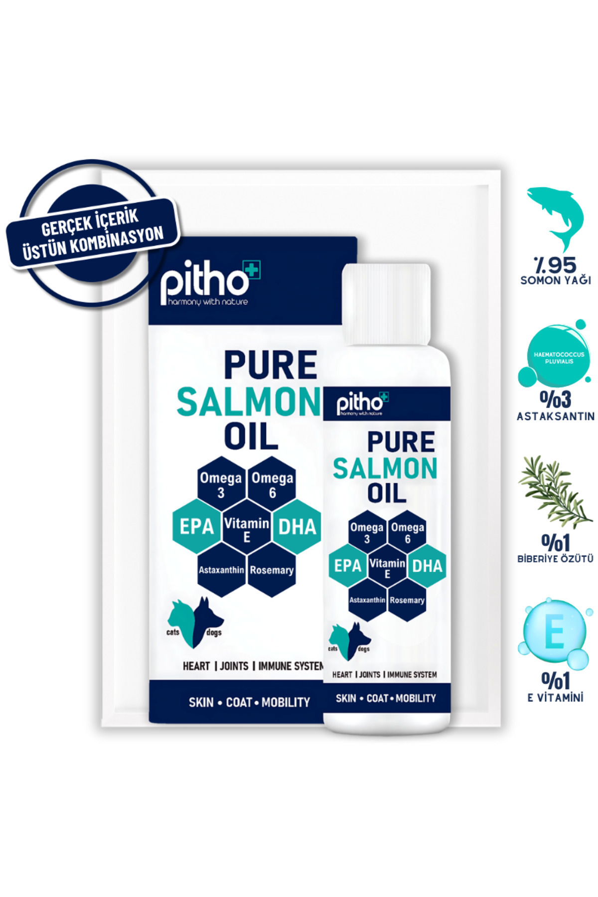 روغن سالمون قطره‌ای حیوانات خانگی پیثو Pitho، مدل PSO100، ۲۰۰ میلی‌لیتر