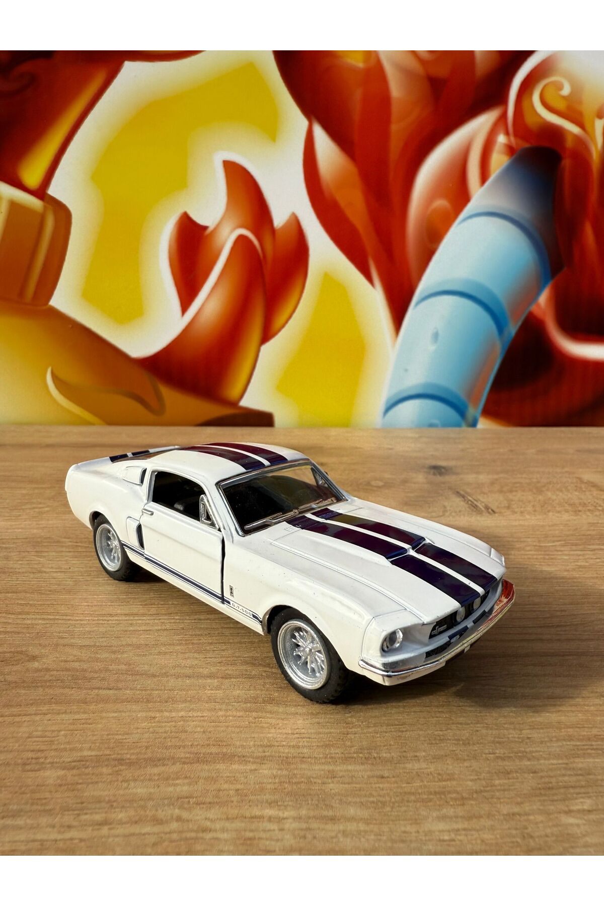 ماشین اسباب بازی فورد شلبی GT500 مدل DIECAST 1967 خودروی دارای مجوز برای باز کردن درب‌ها scntoys