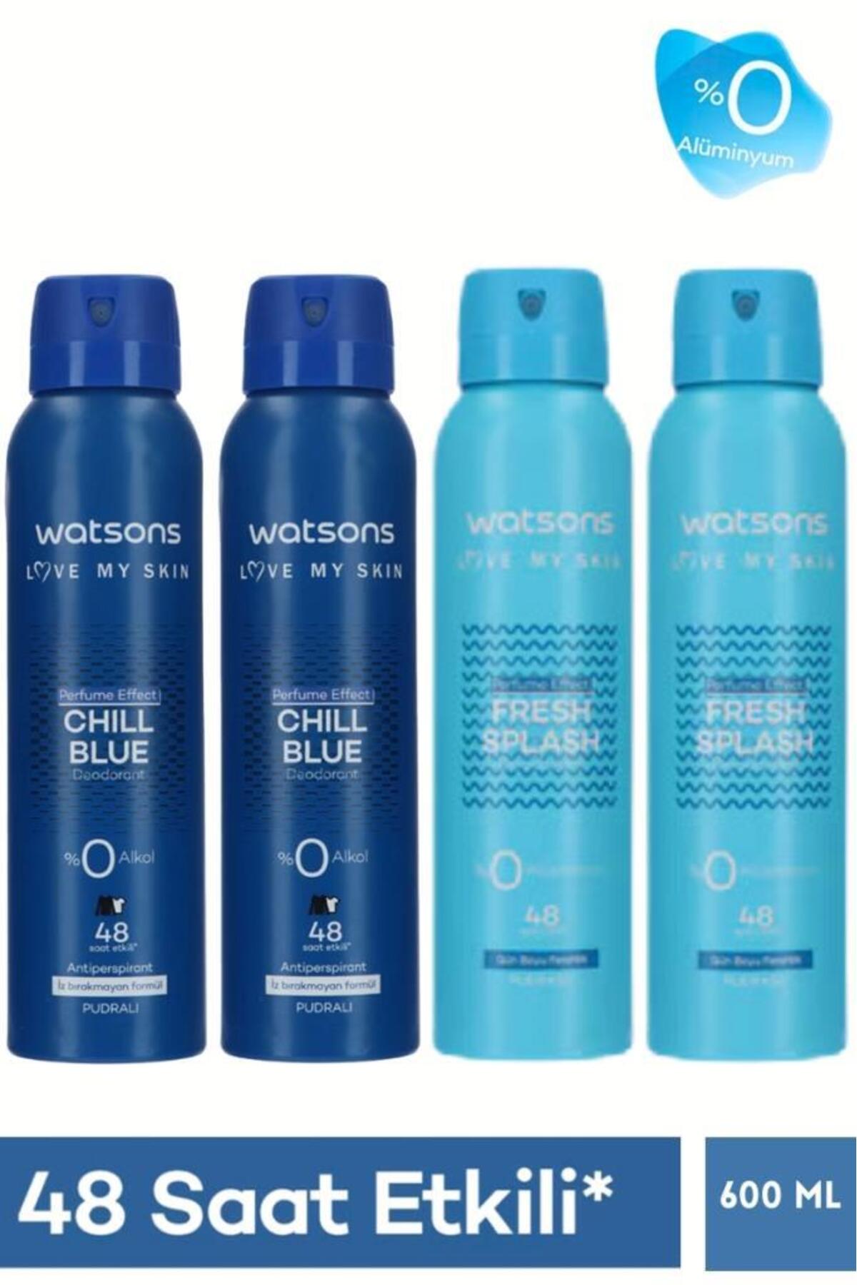 ست ۴ عددی اسپری بدن مردانه واتسونز Watsons، Chill Blue و Wild Wind، مدل SETW1006 150 Ml