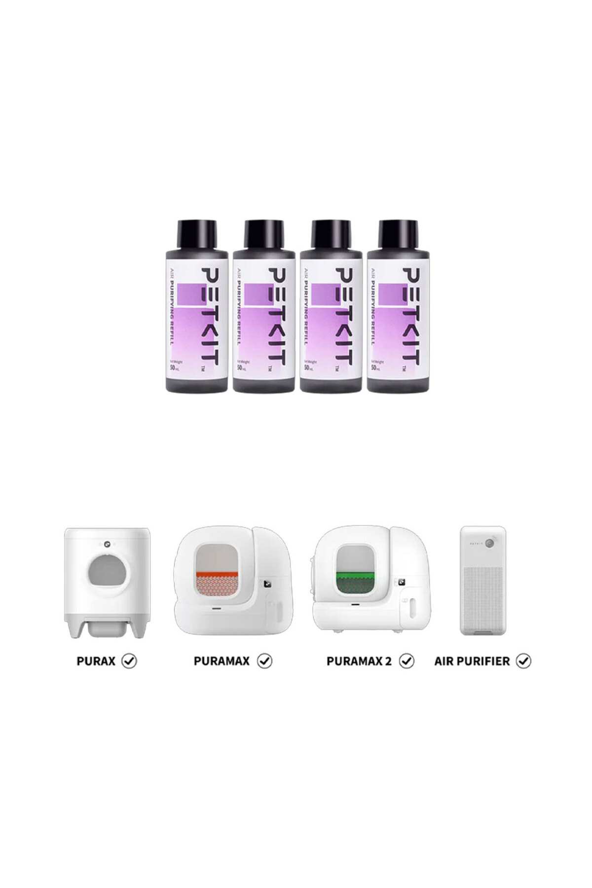 مایع یدکی اسپری هوشمند پت‌کیت Petkit Pura Air، ۴×۵۰ میلی‌لیتر