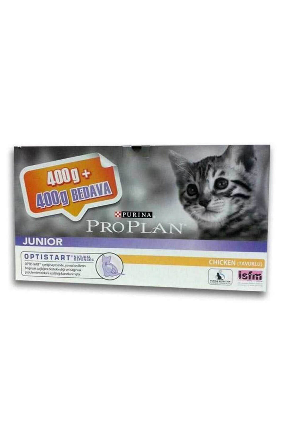 غذای کنسروی بچه‌گربه با طعم مرغ پروپلن Pro Plan Junior، ۴۰۰ + ۴۰۰ گرم