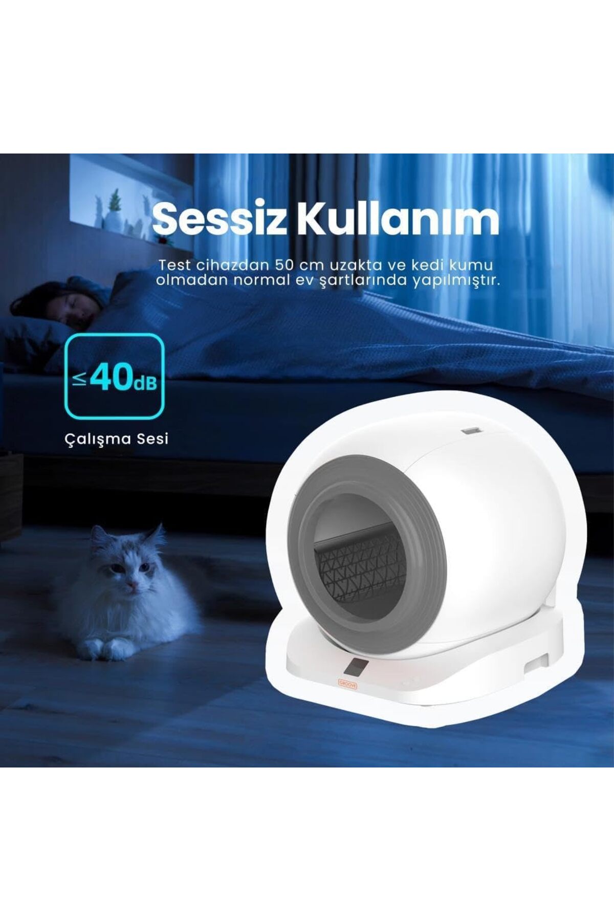 توالت هوشمند و خودکار گربه Q-Clean WiFi، خاکستری، نسخه جدید