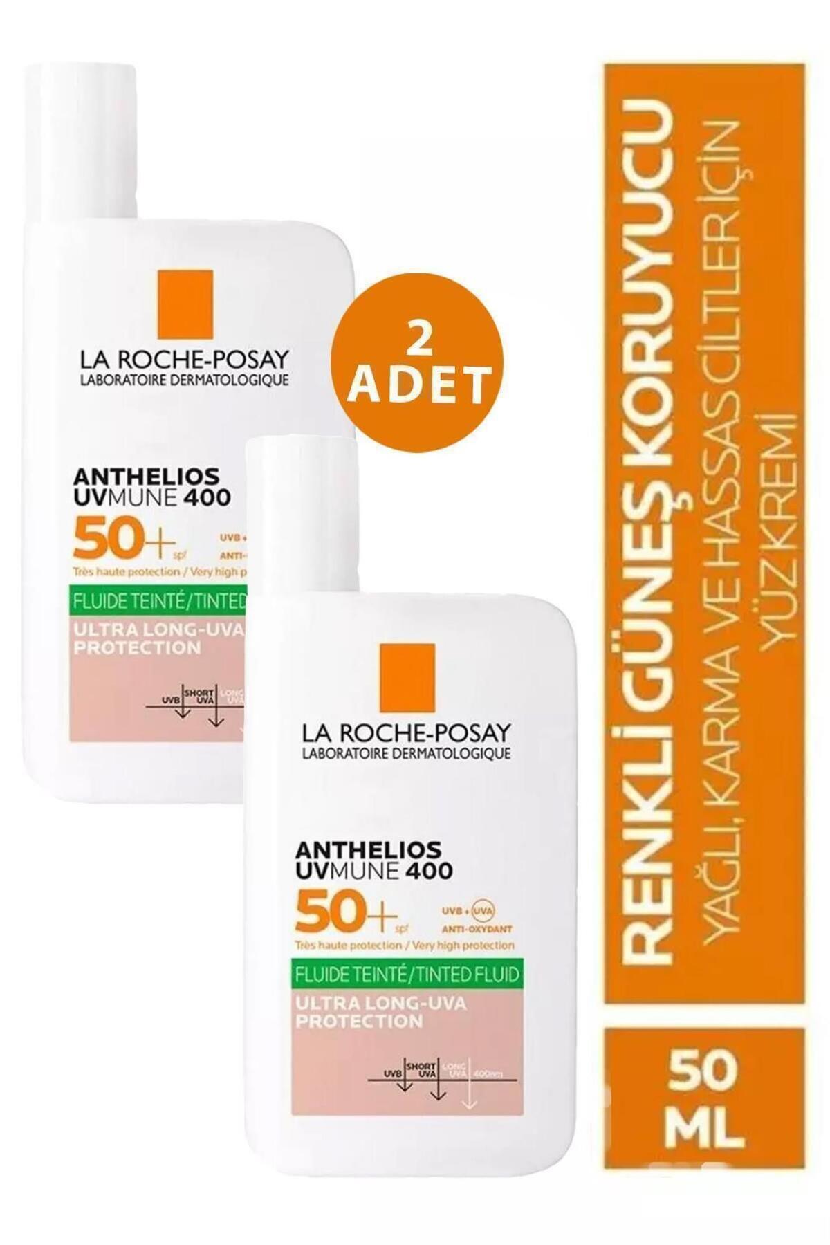 کرم ضد آفتاب صورت ANTHELIOS UVMUNE 400 FLUIDE CONTROL TINTED SPF50 50 ML 2 قطعه La Roche Posay