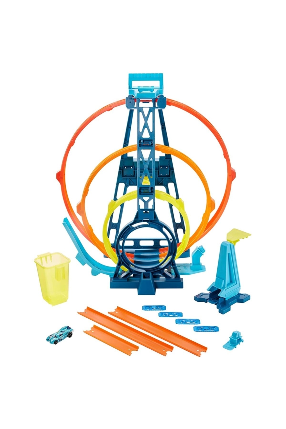ماشین اسباب بازی GLC96 HW TRACK BUILDER TRIPLE CIRCLE ACTION SET از ترکیه HOT WHEELS