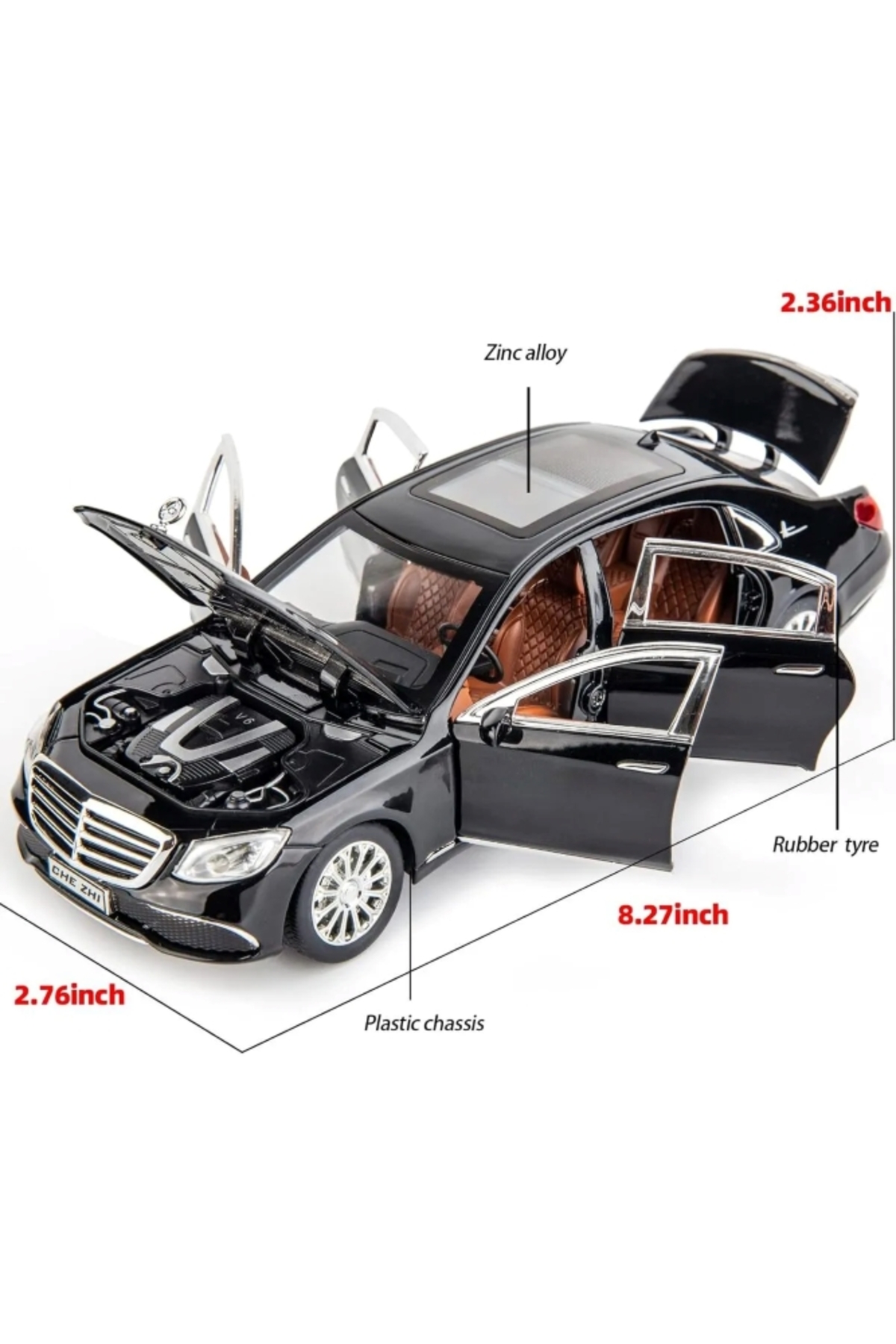 مدل خودرو مرسدس بنز ماشین E300L 1:24 DIECAST فلزی مجموعه با صدا و نور 21 سانتی متر از ترکیه scntoys