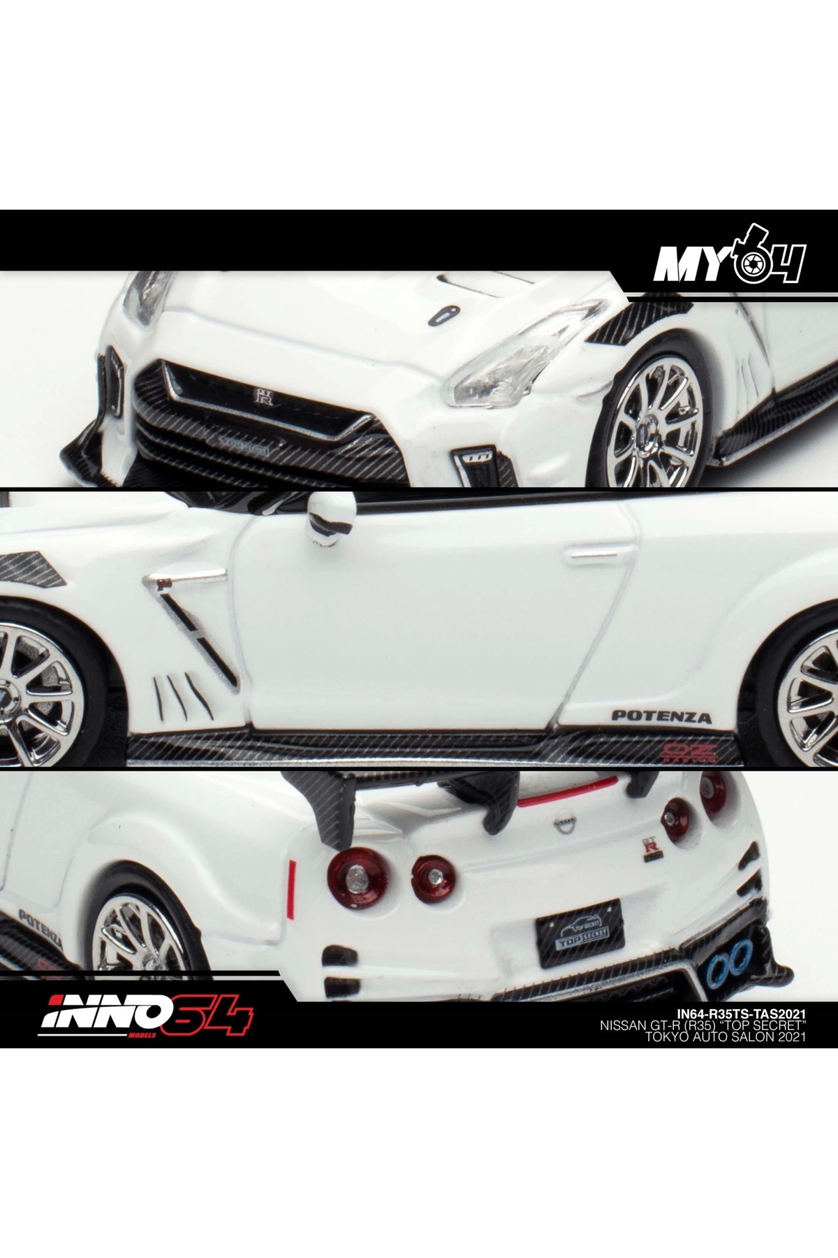 مدل خودرو INNO 1 64 NISSAN GT R R35 TOP SECRET TOKYO AUTO SALON 2021 اورجینال Inno 64 Models