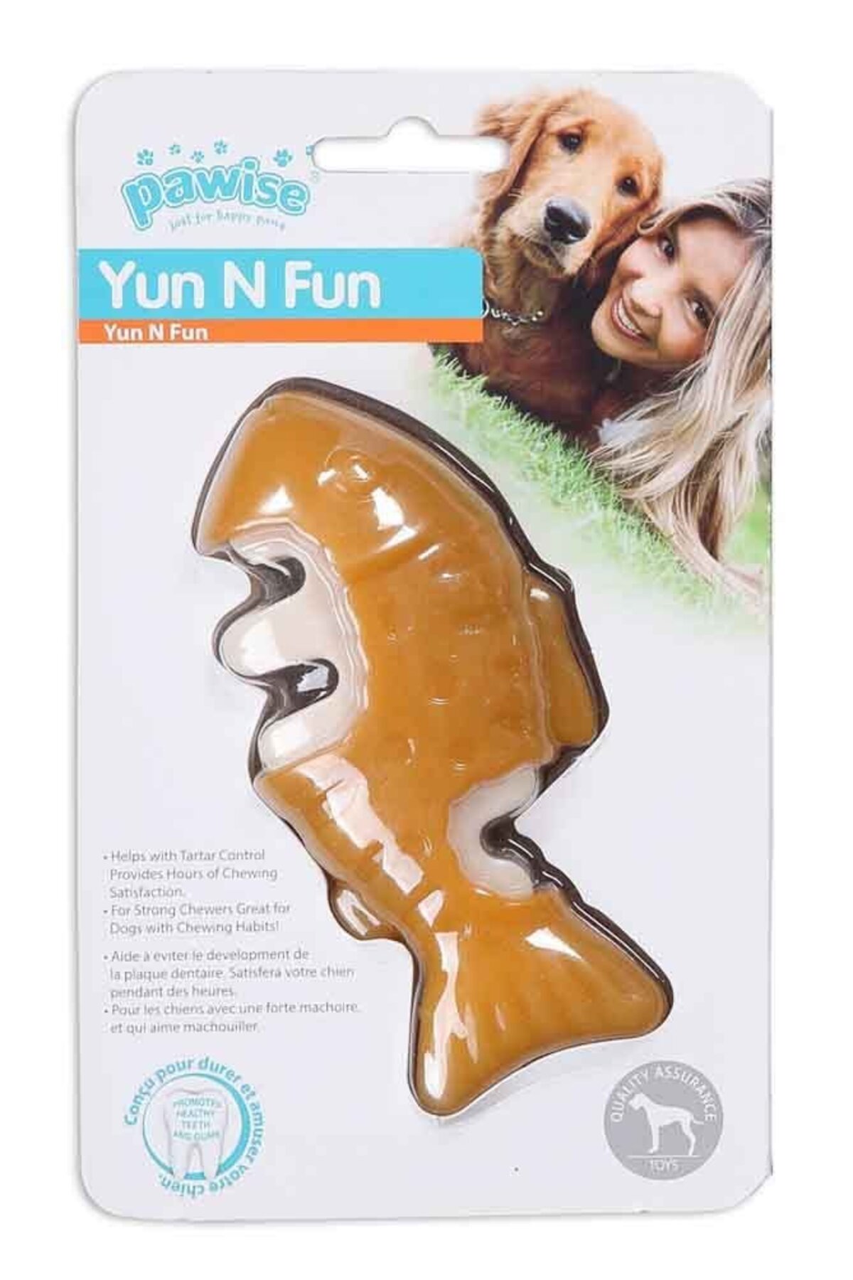 اسباب‌بازی جویدنی سگ ۱۲٫۵ سانتی‌متری با طعم ماهی، پاویس Pawise Yum N Fun، چندرنگ