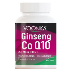 مکمل غذایی جینسنگ و کوآنزیم وونکا Voonka Ginseng Coenzyme Q10، ۳۰ کپسول