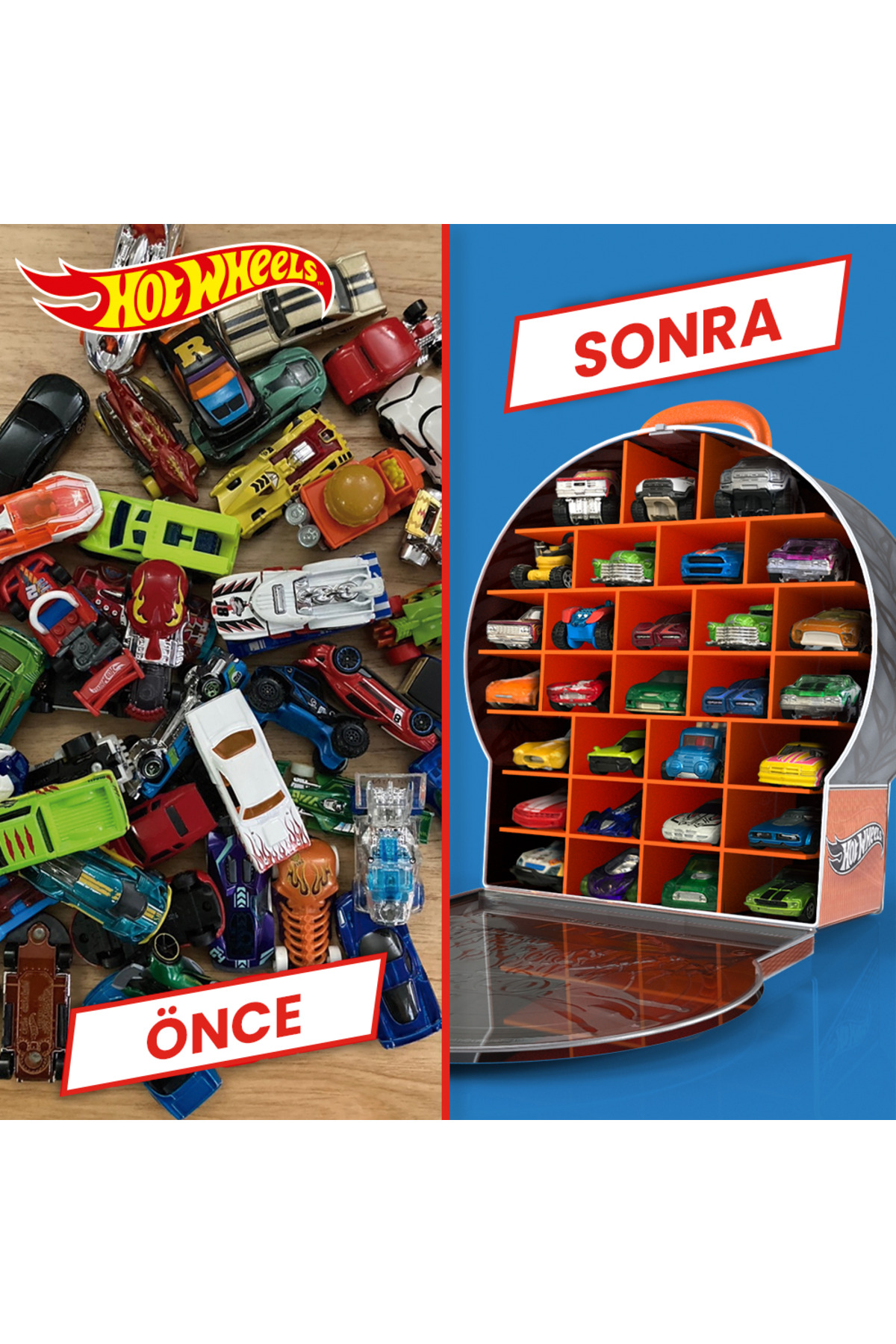 ماشین اسباب بازی جعبه ذخیره سازی اتومبیل 29 ظرفیت وسیله نقلیه HWCC18 هات ویلز اورجینال HOT WHEELS