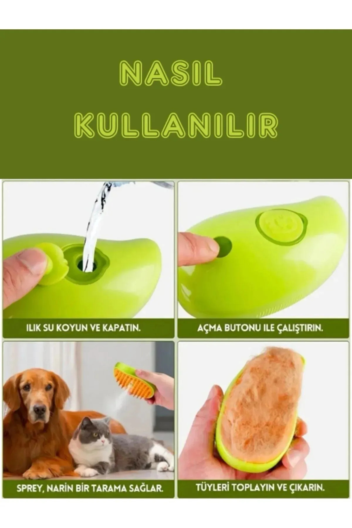 برس و شانه بخاردار شست‌وشوی گربه و سگ تینکه TİNEKE