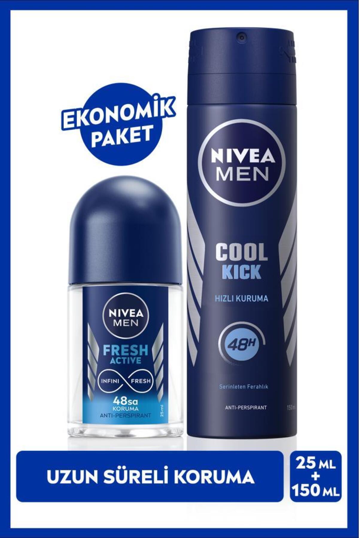 NIVEA اسپری ضد تعریق مردانه با بوی خنک و رول ضد تعریق کوچک