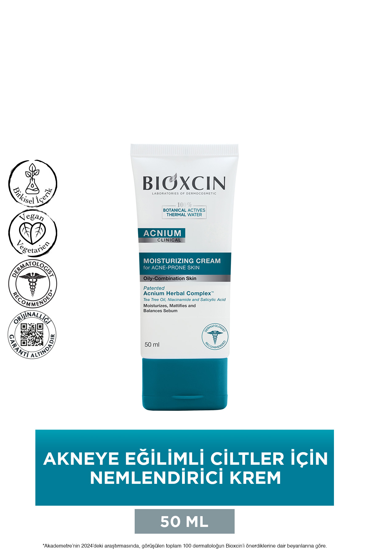 کرم مرطوب‌کننده کنترل‌کننده سبوم 50 میلی‌لیتر با سالیسیلیک اسید و روغن درخت چای بیوکسکین Bioxcin