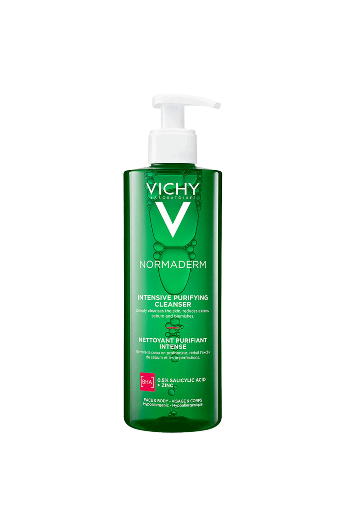 Vichy ژل تمیزکننده صورتی با عملکرد فیتوسولوکشن نورمادرم ویشی ۴۰۰ میلی لیتر