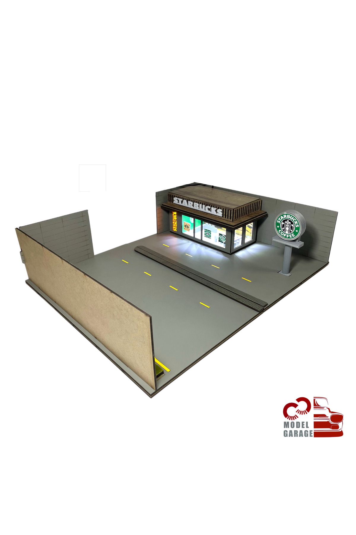 مدل خودرو 1 64 مقیاس STARBUCK.S DIORAMA PARKING DIECAST قفسه نمایش TOY اورجینال ÜRETİM