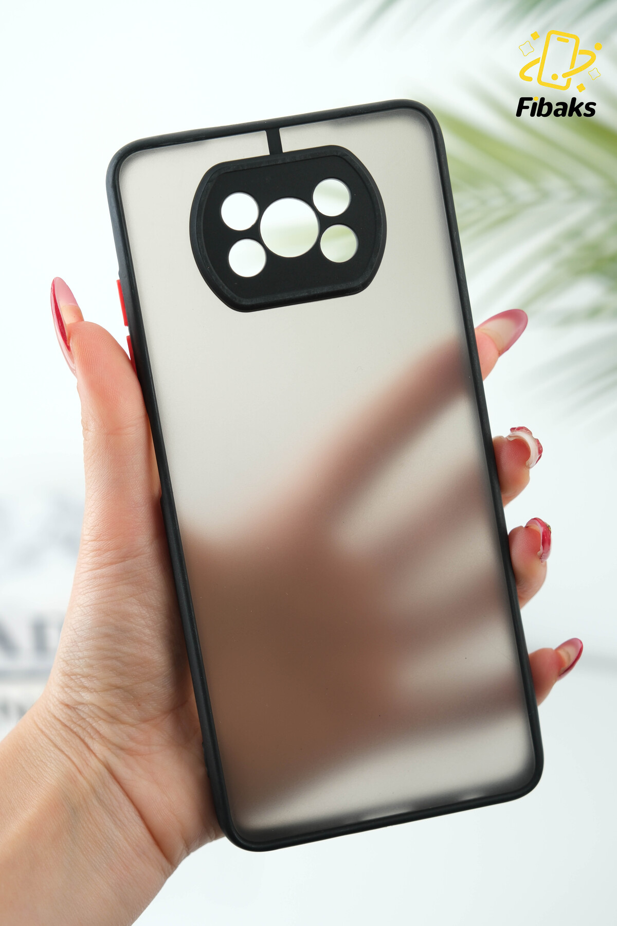 کاور و قاب پوشش شفاف محافظ دوربین XIAOMI POCO X3 PRO سازگار با دکمه‌های رنگی فیبکس Fibaks