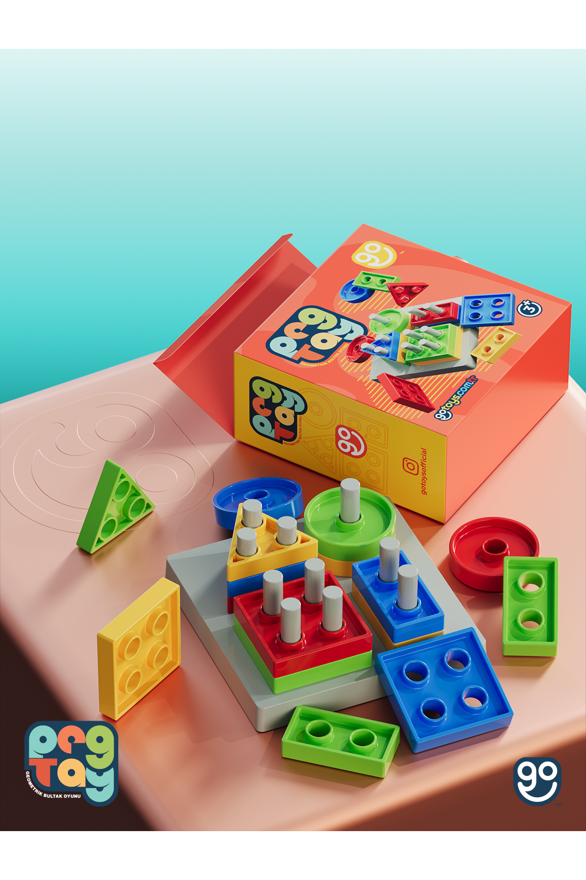 اسباب بازی آموزشی TAG PAG BULTIK شکل هندسی اورجینال Go Toys