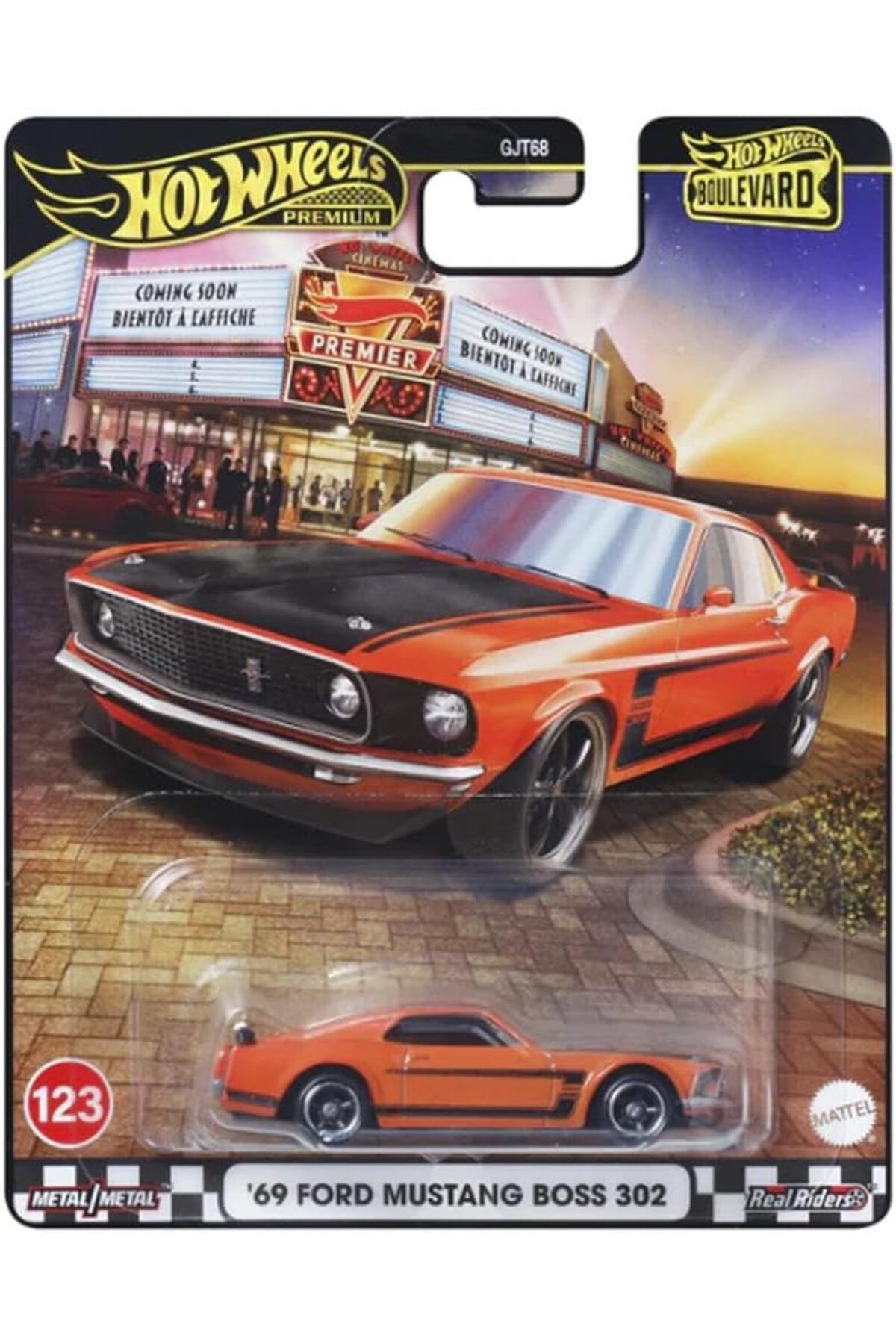 ماشین اسباب بازی BOULEVARD PREMIUM CARS 69 FORD MUSTANG BOSS 302 JBL20 هات ویلز اورجینال HOT WHEELS