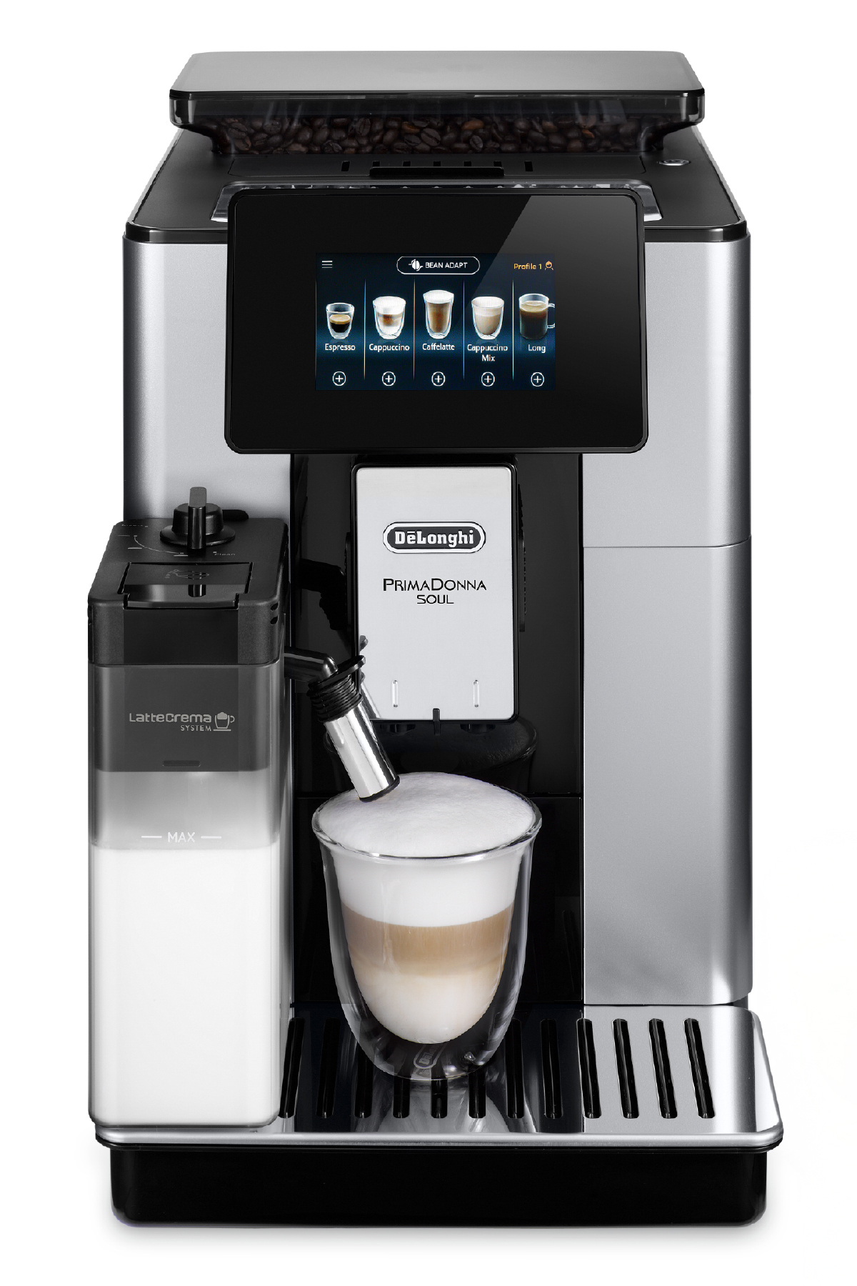 دستگاه اسپرسو و کاپوچینو قهوه تمام اتوماتیک PRIMADONNA SOUL ECAM612.55.SB اورجینال Delonghi