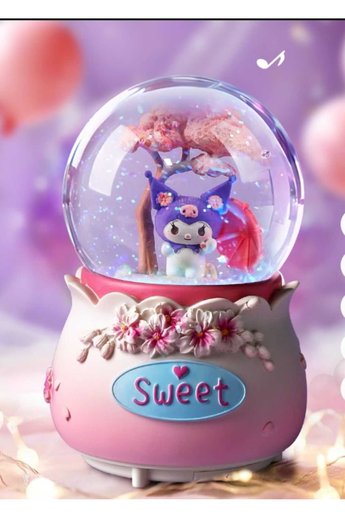 گوی برفی MR KUROMI LIGHTED MUSICAL SNOW GLOBE طرح ویژه یک هدیه عالی از ترکیه mr shopping