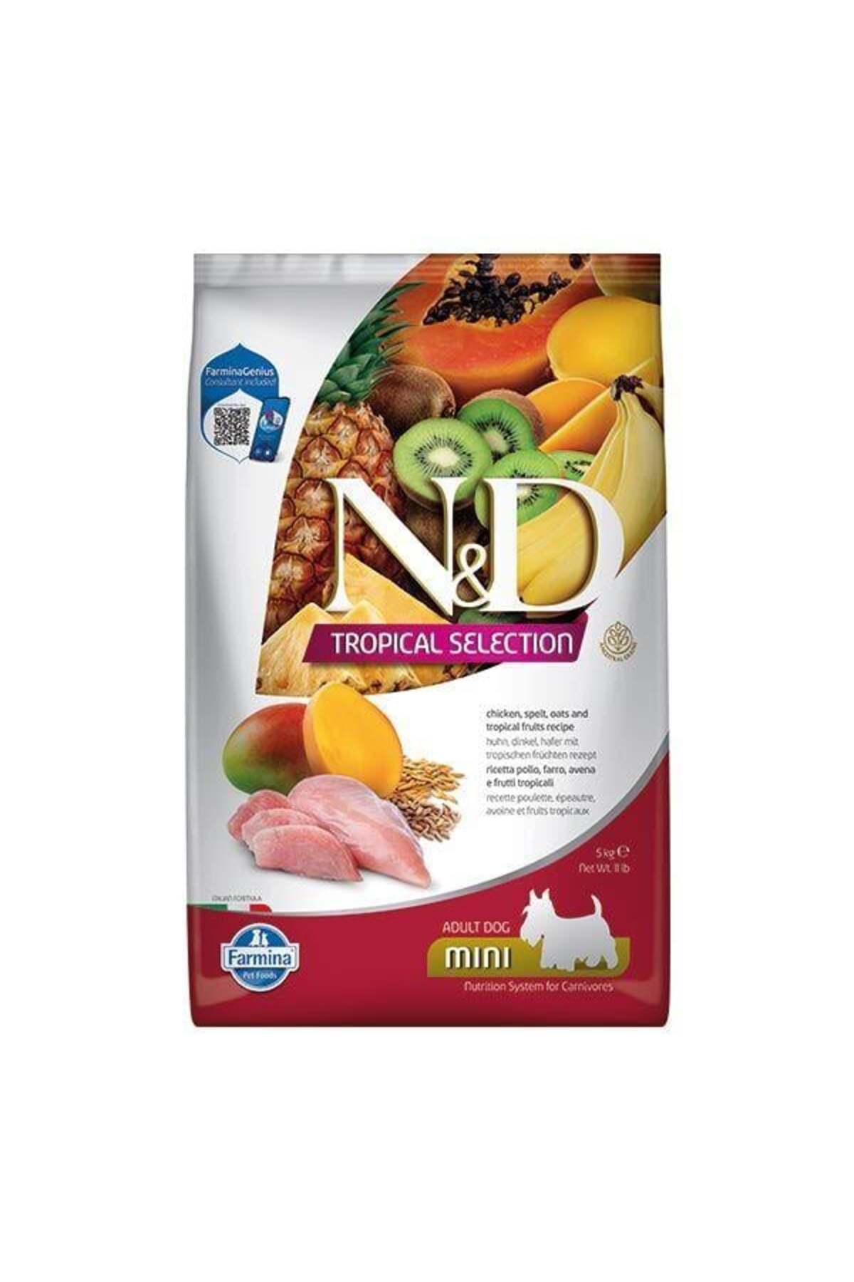 غذای خشک سگ بالغ نژاد کوچک ان‌انددی N&D Tropical با طعم مرغ، ۱٫۵ کیلوگرم 1.5 kg
