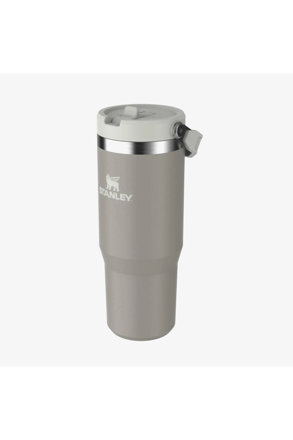 فلاسک قمقمه ICEFLOW FLIP STRAW با حصیری 0.89 لیتری خاکستری روشن اورجینال Stanley