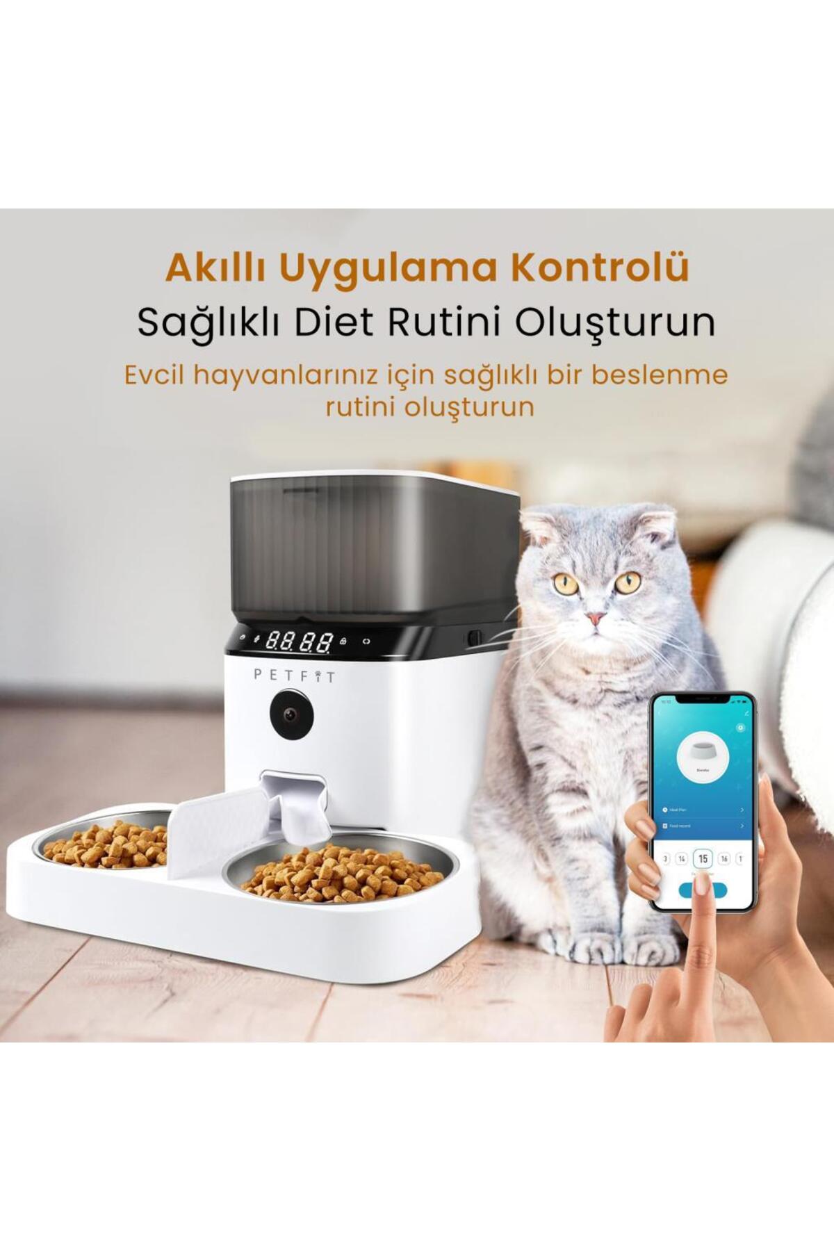 غذادهنده خودکار هوشمند گربه و سگ پت‌فیت Petfit AutoDine X Plus با دوربین Wi-Fi و دو کاسه 5L