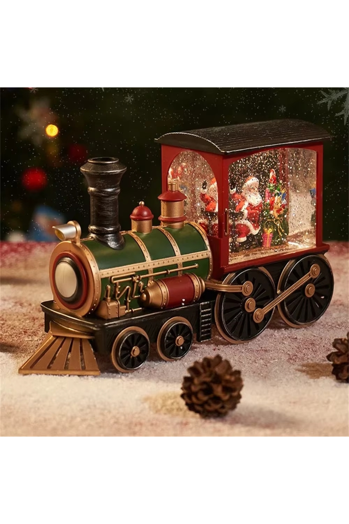 گوی برفی جعبه موسیقی SNOW GLOBE LIGHTED TRAIN YEAR'S NEW YEAR از ترکیه hamiyetkirtasiye