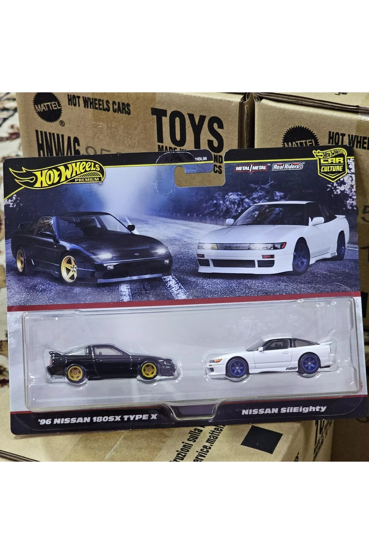 ماشین اسباب بازی PREMIUM CAR CULTURE 2 SERIES 96 NISSAN 180SX TYPE X و SIIEIGHTY هات ویلز اورجینال HOT WHEELS