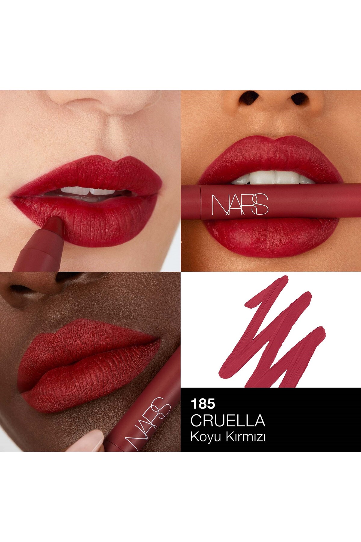 Nars مداد لب پیگمنت با شدت بالا Powermatte ماندگاری بالا و روکش مات رنگ قرمز کلاسیک