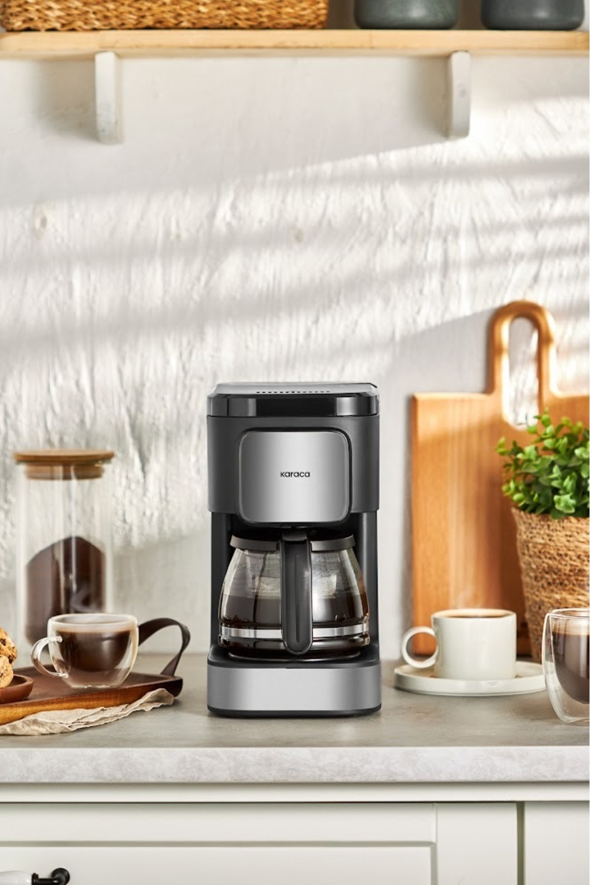 قهوه ساز فیلتری دستگاه و چای دم فیلتر JUST COFFEE AROMA 2 IN 1 INOX اورجینال Karaca