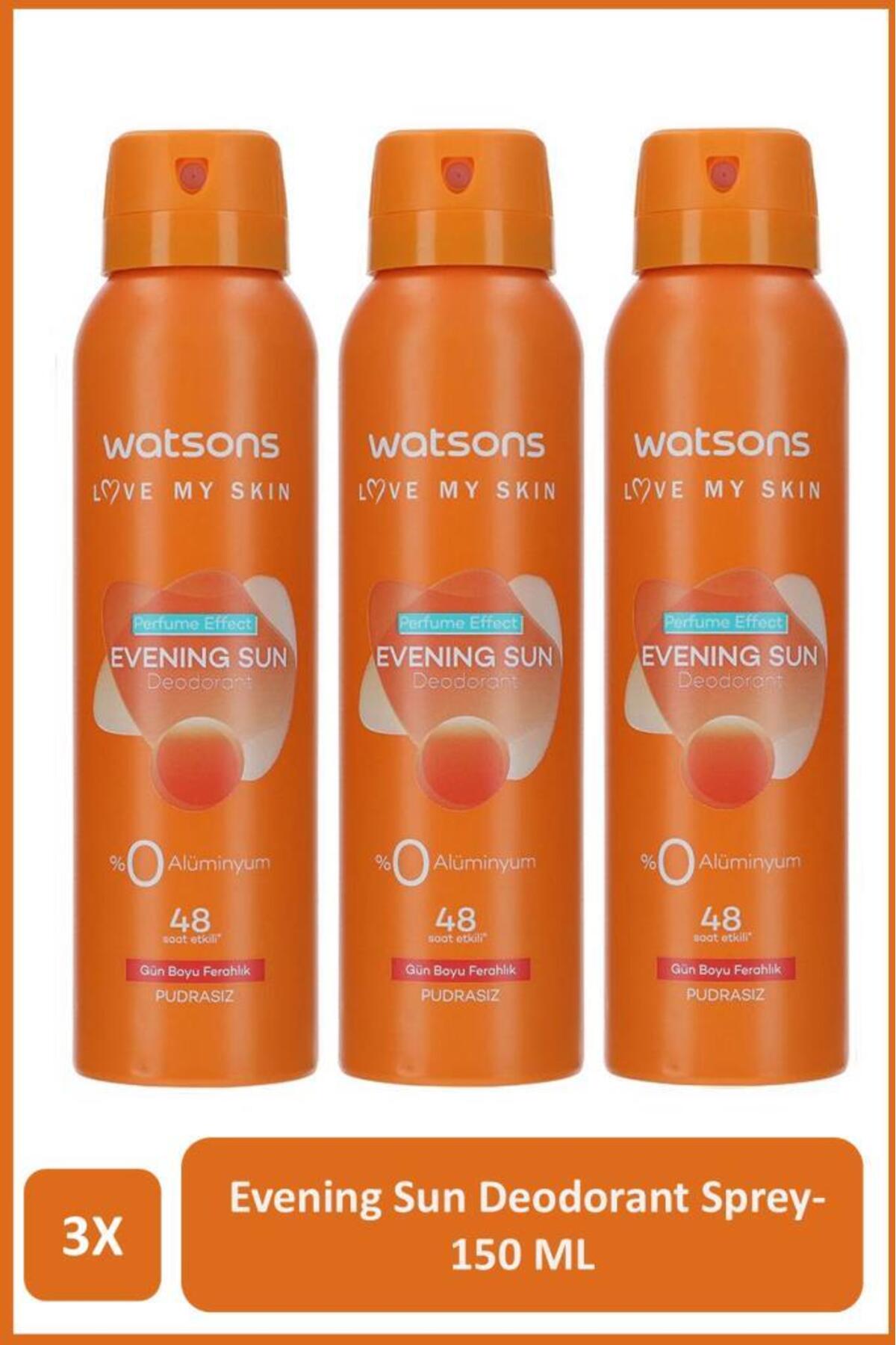 اسپری دئودورانت مردانه واتسونز Watsons Evening Sun بدون پودر، بسته ۳ عددی ۱۵۰ میلی‌لیتری