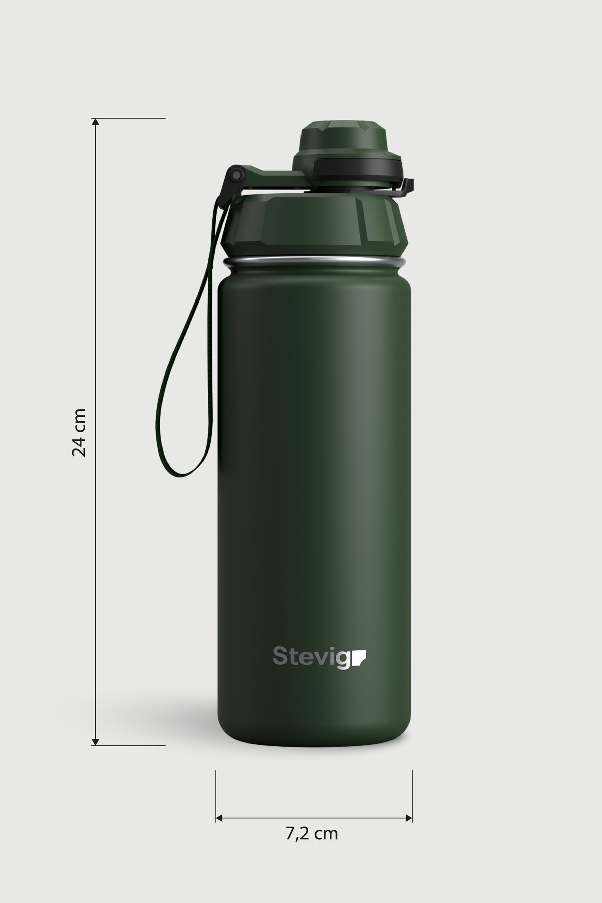 فلاسک 1 قمقمه فولادی ضد نشتی دستی 500 میلی لیتری GREEN ST 208 اورجینال Stevig