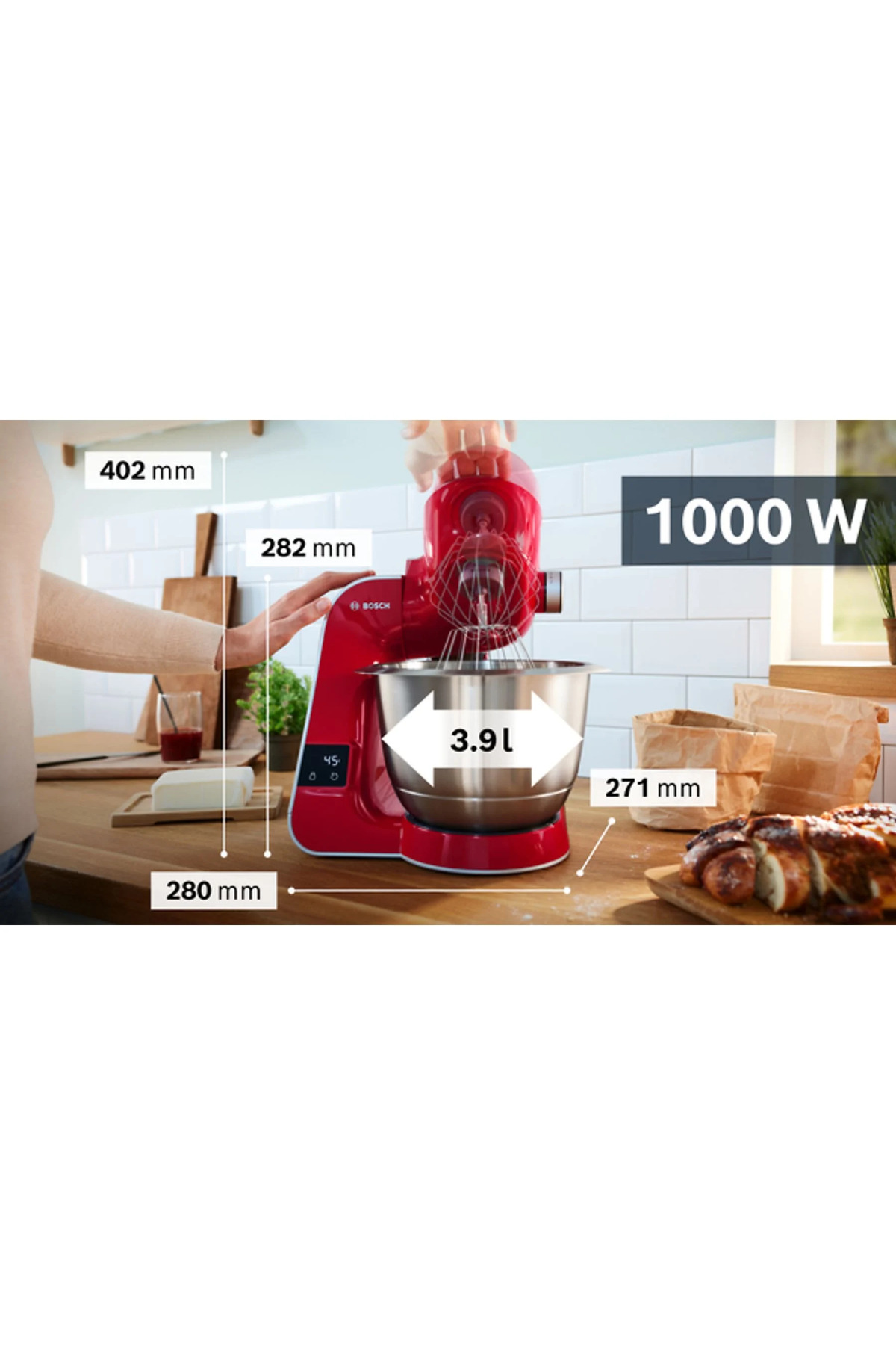 میکسر و ست ماشین آشپزخانه چند منظوره یکپارچه MUM5 با اتصال مخلوط کن خردکن صاف اورجینال Bosch