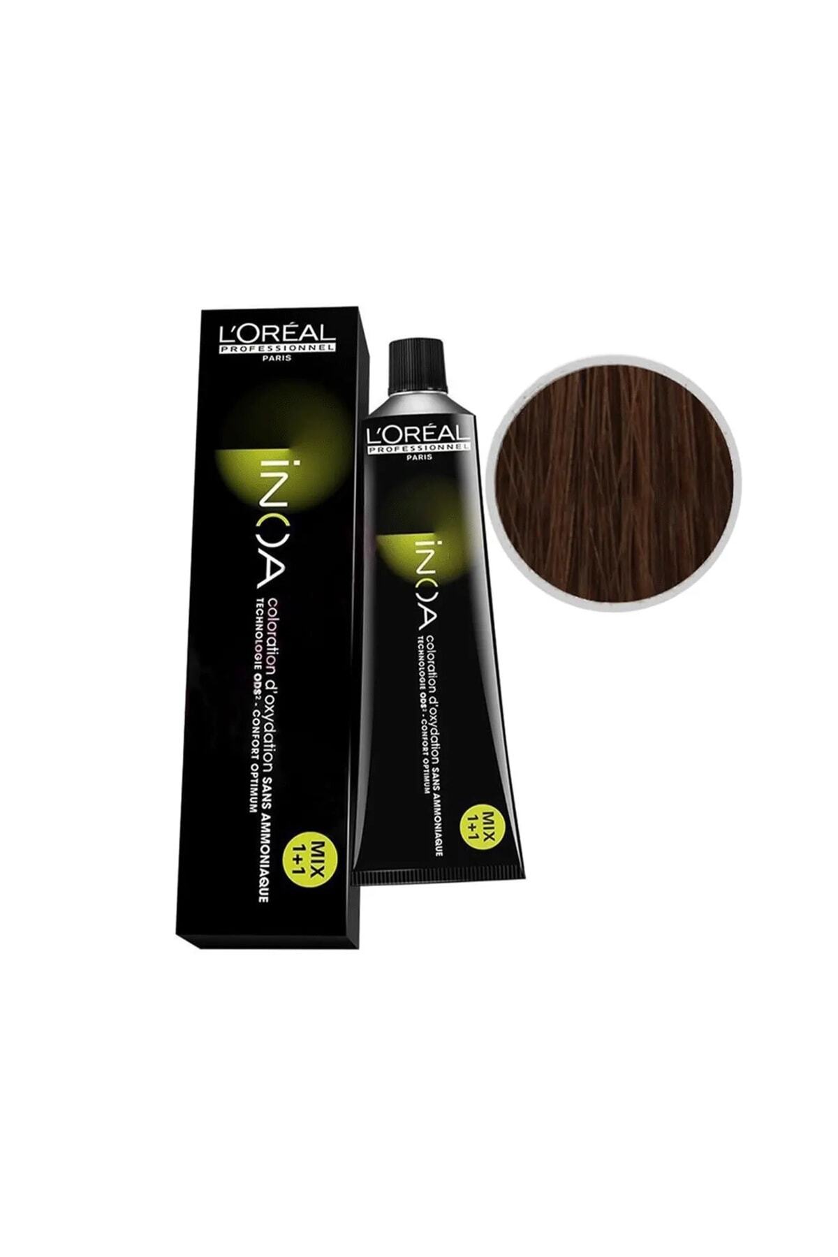 رنگ مو مردانه و زنانه INOA 7.8 KUMAL MOKKA AMMONIA مبتنی بر چربی موهای دائمی 60ML L'oreal Professionnel