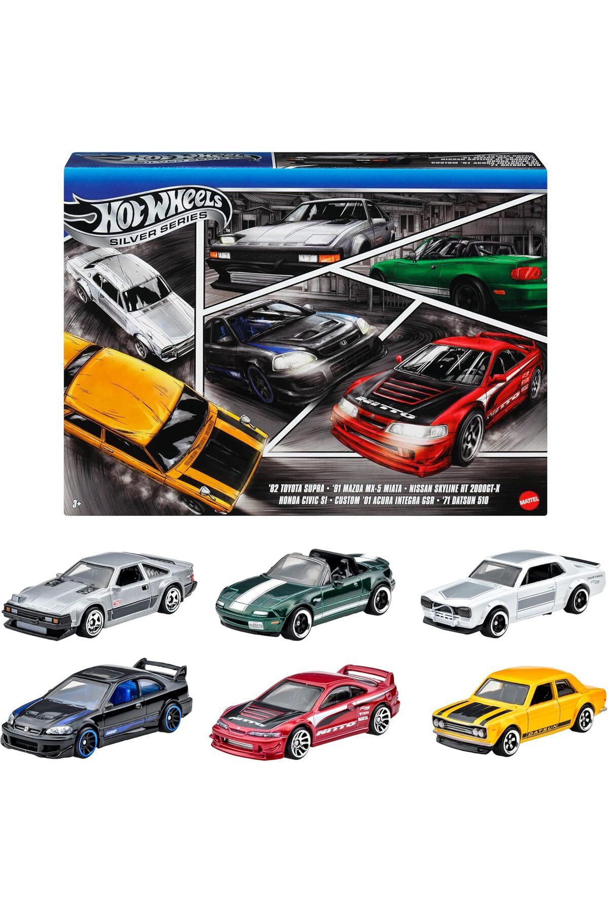 ماشین اسباب بازی وسایل نقلیه با مضمون ژاپنی 6 مجموعه 82 تویوتا فوق العاده نیسان SKYLINE هات ویلز اورجینال HOT WHEELS