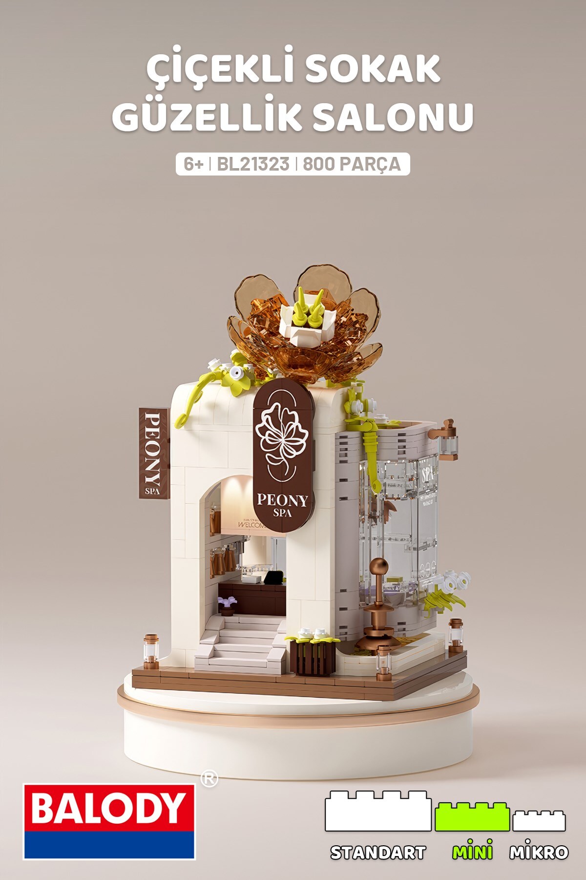 لگو و اسباب بازی های ساخت محور FLOWER STREET SERIES – BEAUTY SALON BL21323 MINI BLOCK BUILDING TOYS SET از ترکیه balody