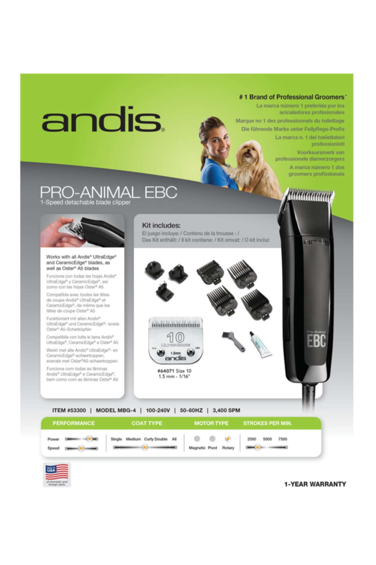 ماشین اصلاح موی سگ اندیس Andis Pro Animal EBC مدل 53305