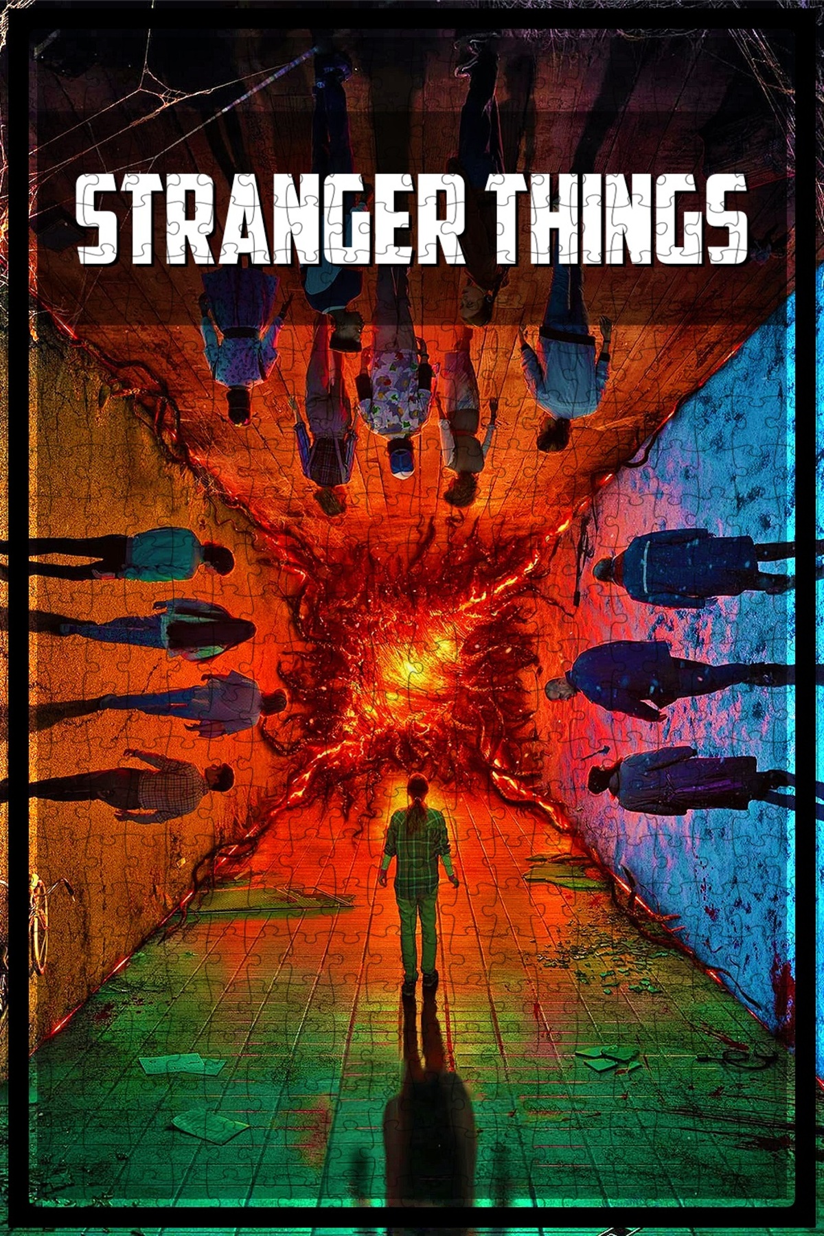 پازل STRANGER THINGS 2016 پوستر فیلم 500 تکه اره منبت کاری مویی نسخه 3 Jeronkarji