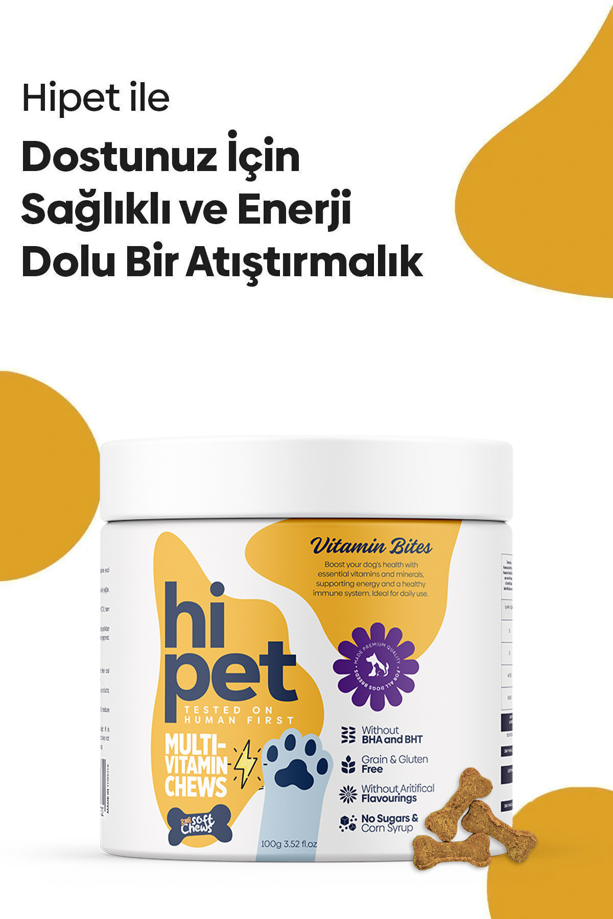 قرص جویدنی مولتی‌ویتامین سگ های‌پت HiPet مدل MAMA01