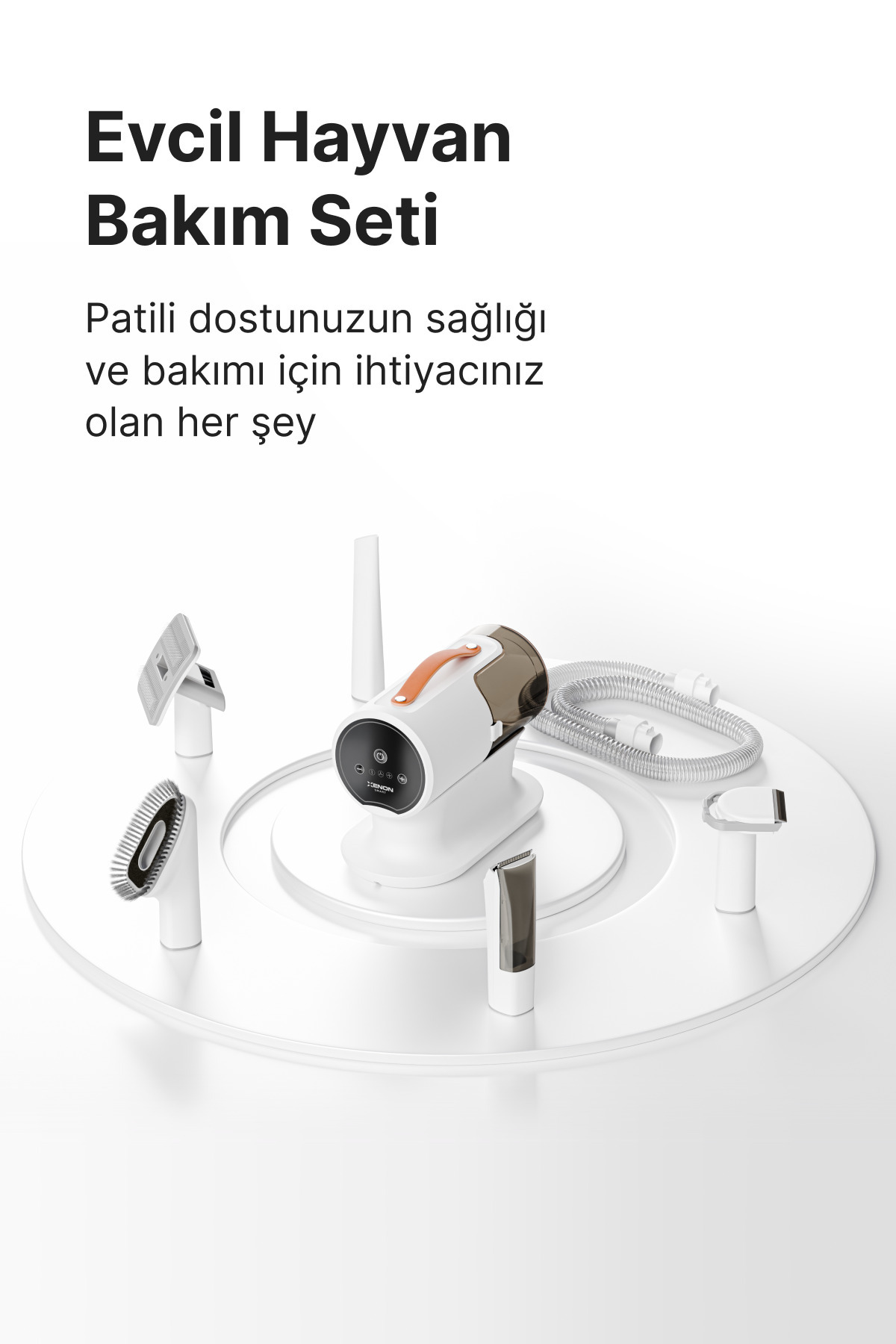 ست اصلاح و مراقبت سگ و گربه زنون اسمارت Xenon Smart مدل X6301، شامل ماشین اصلاح، پرزگیر فیلتر‌دار و برس