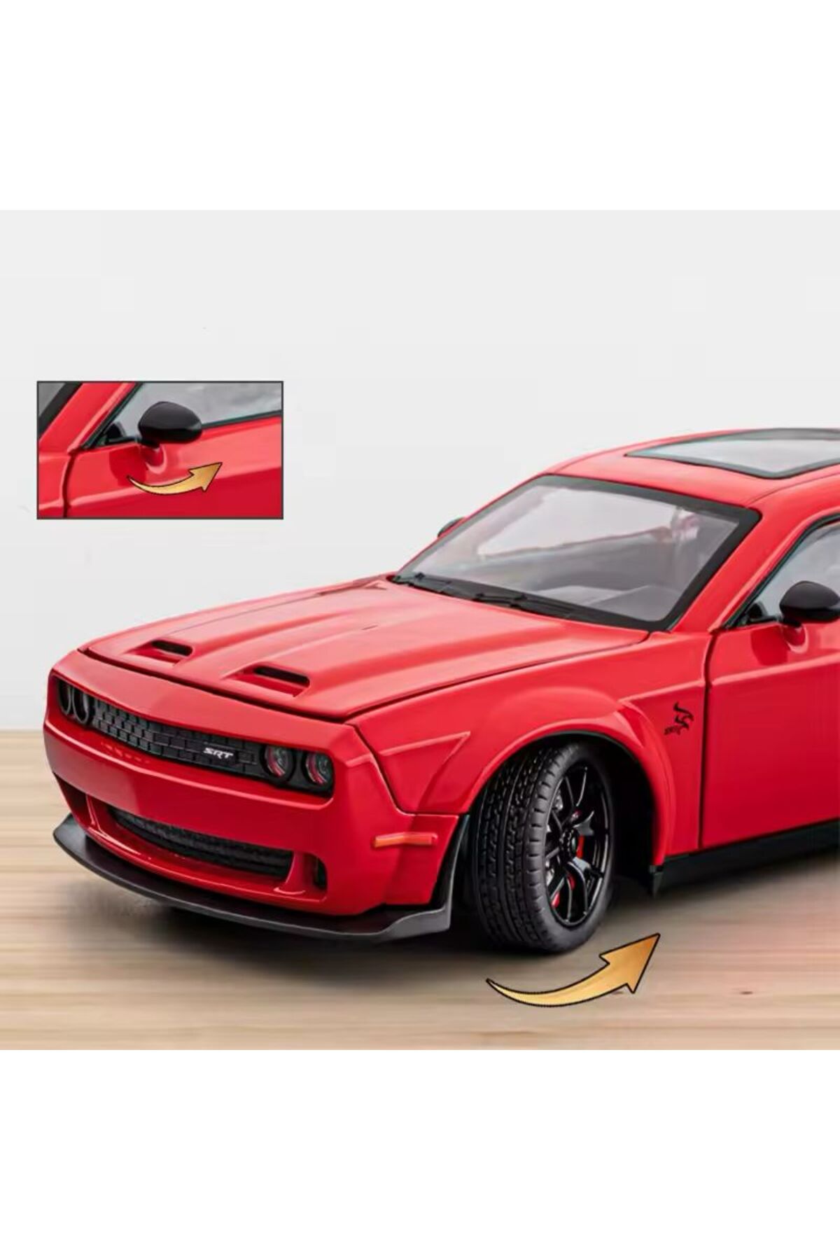 مدل خودرو DODGE CHALLENGER SRT 1:24 DIECAST MODEL CAR با چراغ های صوتی درهای باز شونده اورجینال SECTOYS