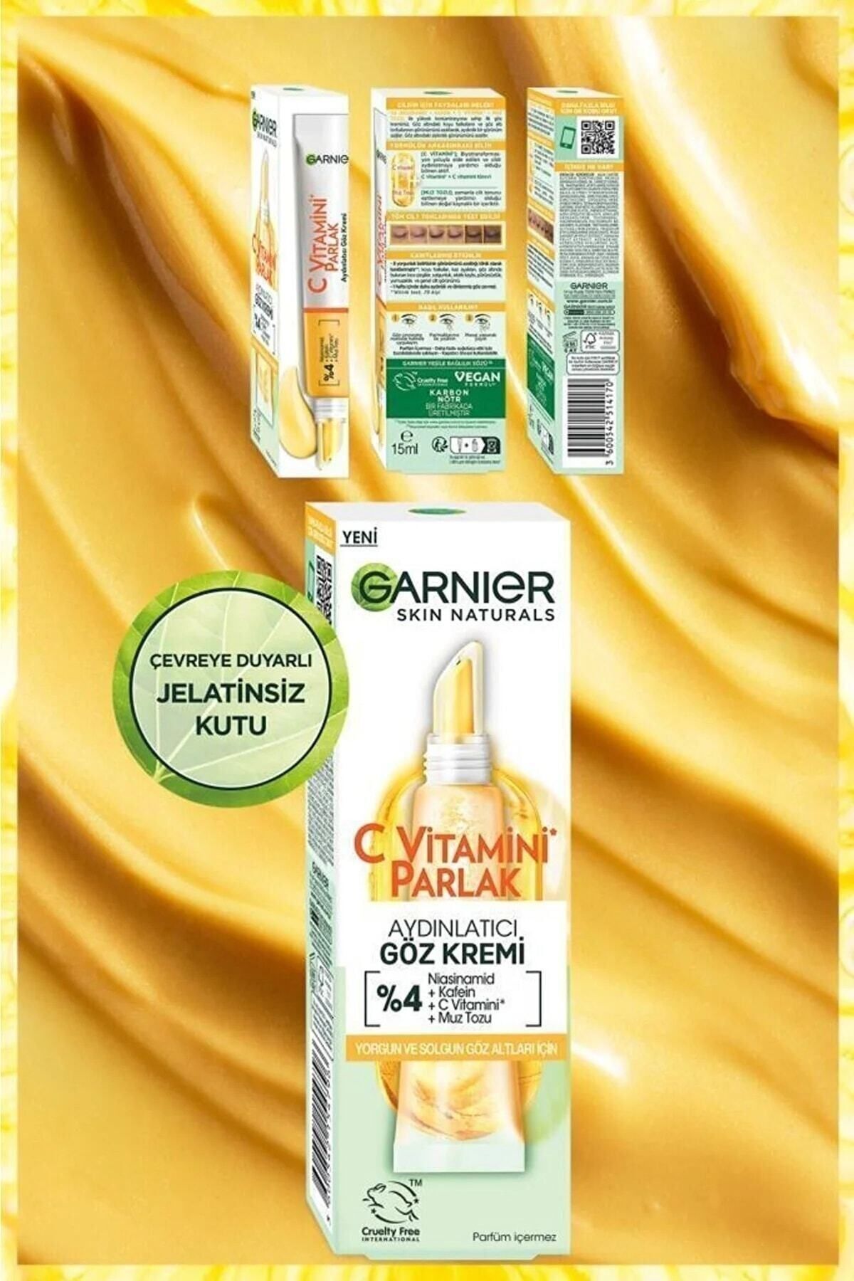 Garnier کرم چشم برابر کننده و روشن کننده تن سرمایه ویتامین C 15 میلی لیتر