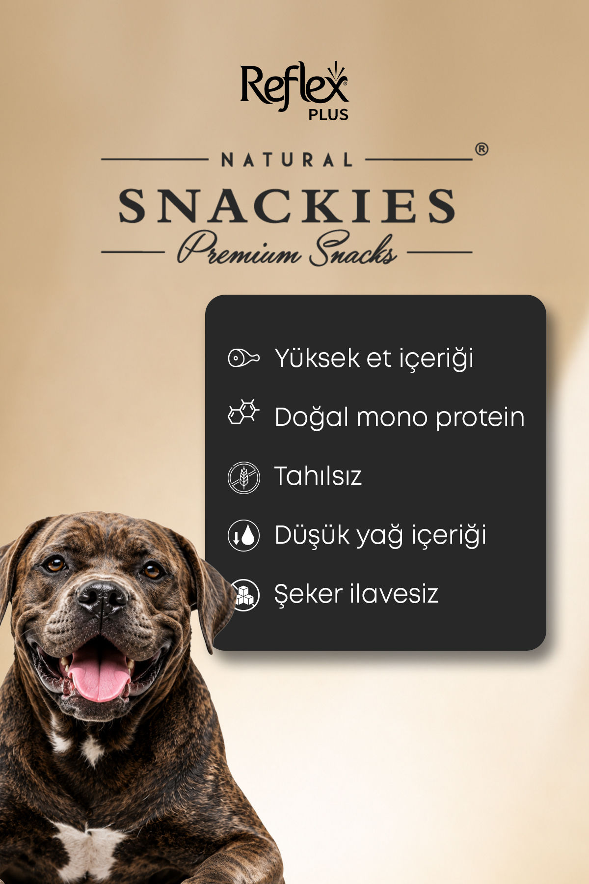 تشویقی مکعبی سگ رفلکس Reflex، سری Plus Snackies Natural، طعم بره، ۸۰ گرم