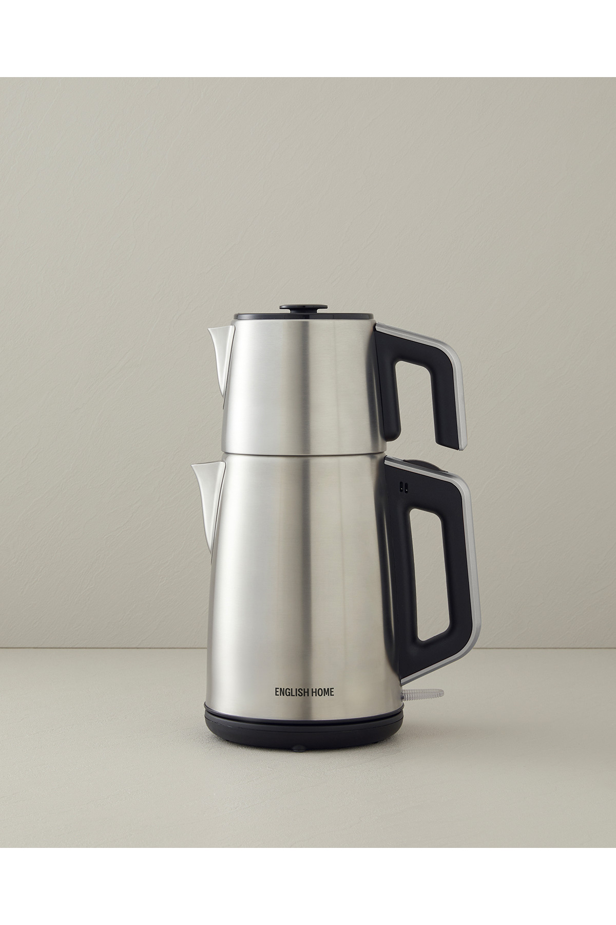 چای ساز دستگاه خوری CMK 6010 INOX و کتری مشکی CHROME اورجینال English Home